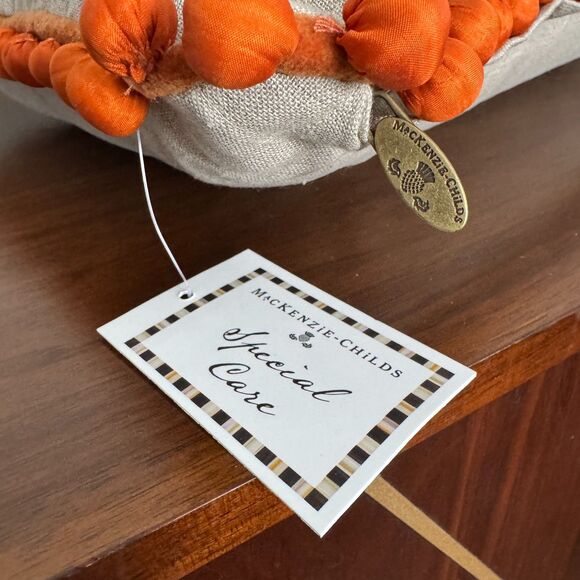 MacKenzie-Childs Cornucopia Beaded Embroidered Throw Pillow NWT Fall Decor 20x14 - Picture 3 of 13